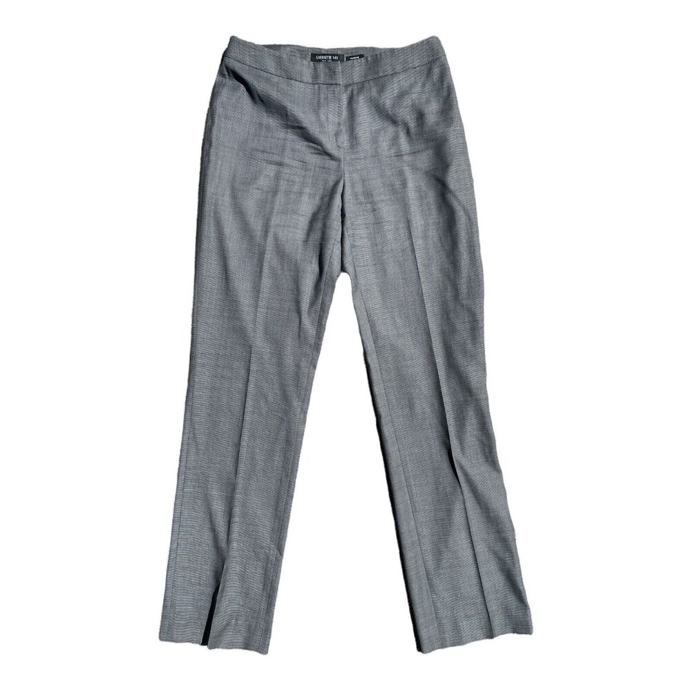 Lafayette 148 New York Barrow Wool Stretch Straight Leg Pants Size 4 Gray‎